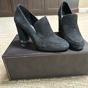 Black suede Michael Kors heels